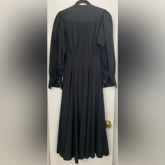 Doen Edlynne Maxi Dress Cotton Poplin Black Size Small - Picture 5 of 11